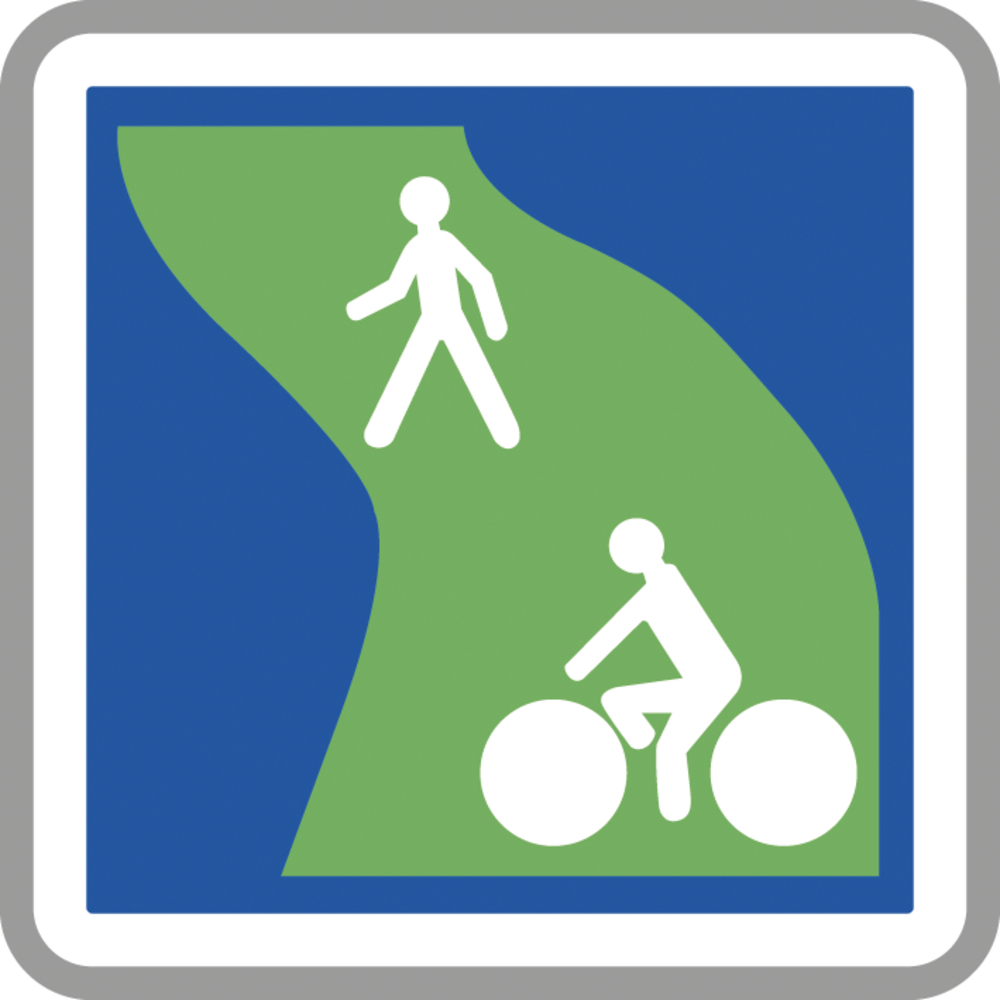 Panneau carré Voie verte piétons et véhicules non motorisés 500 Ecolign C115 cl2 - NADIA SIGNALISATION - CAR500E2C115