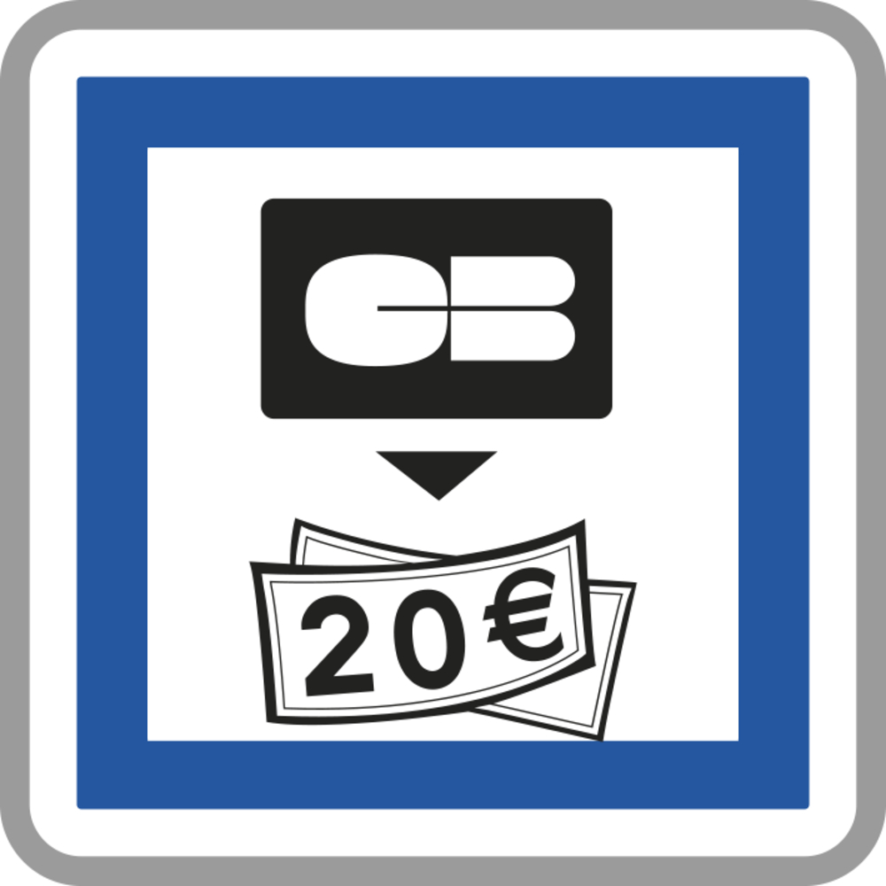 Panneau carré Distributeur de billets de banque 500 CE25 cl2 - NADIA SIGNALISATION - CAR500E2CE25