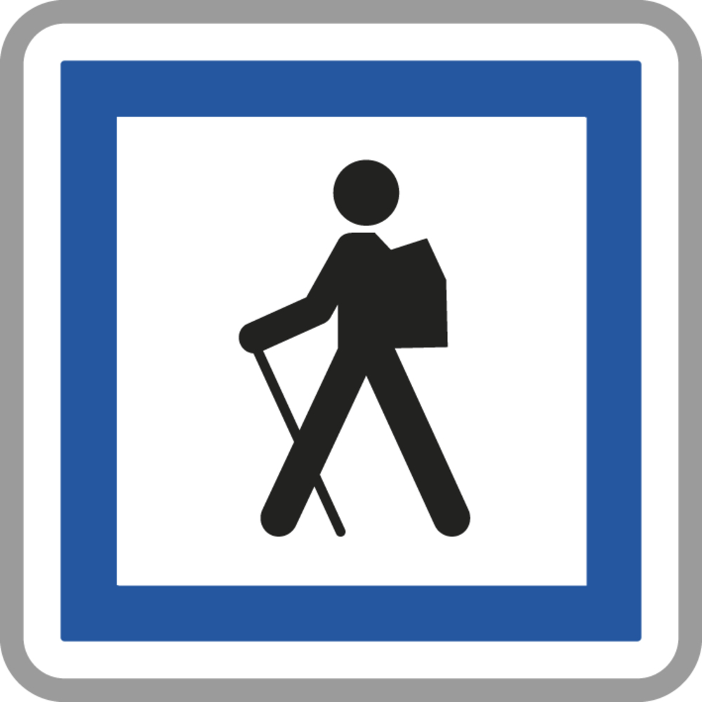 Panneau carré itinéraire pédestre départ 500 Ecolign CE6a cl2 - NADIA SIGNALISATION - CAR500E2CE6a