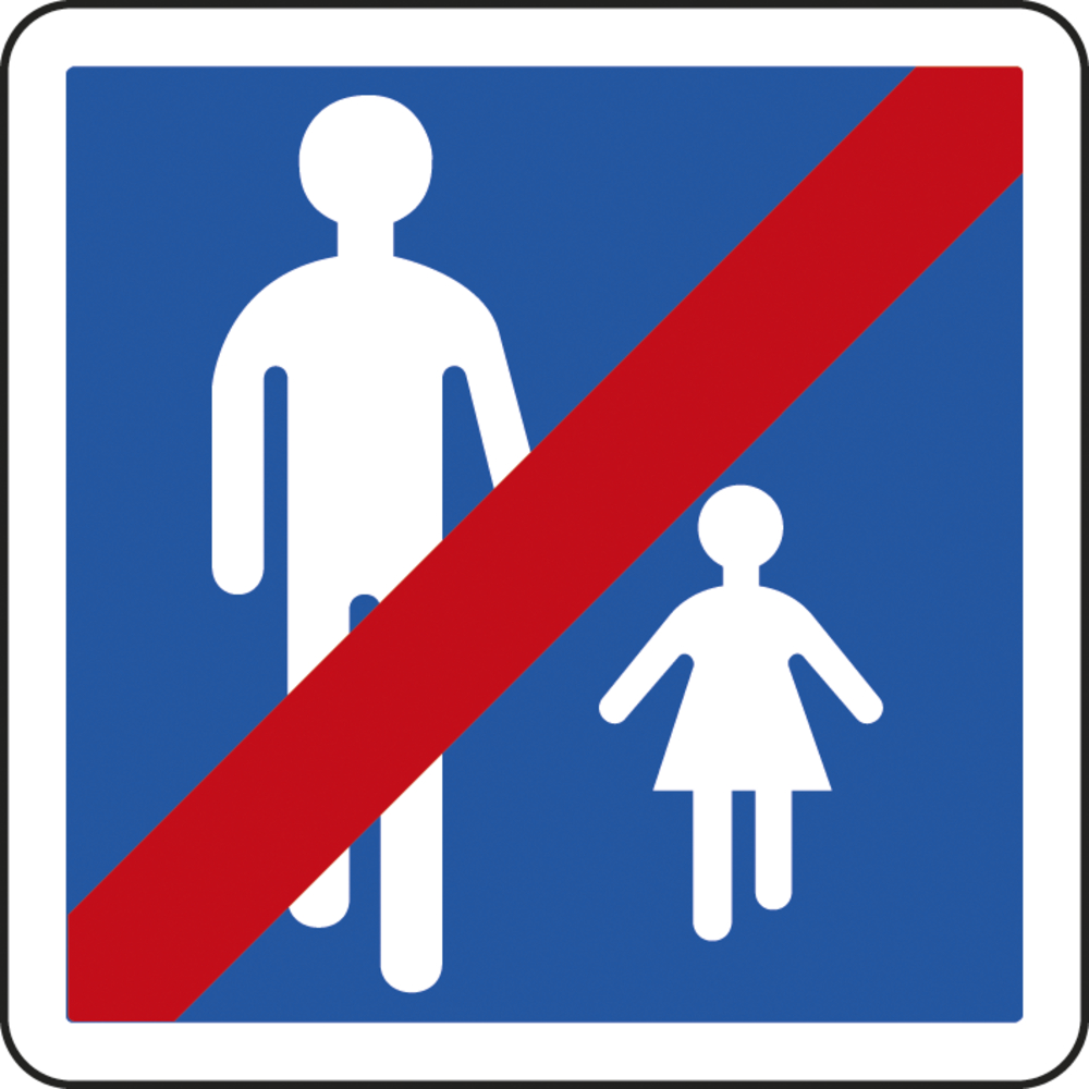 Panneau carré sortie aire piétonne 700 Ecolign B55 cl1 - NADIA SIGNALISATION - CAR700E1B55