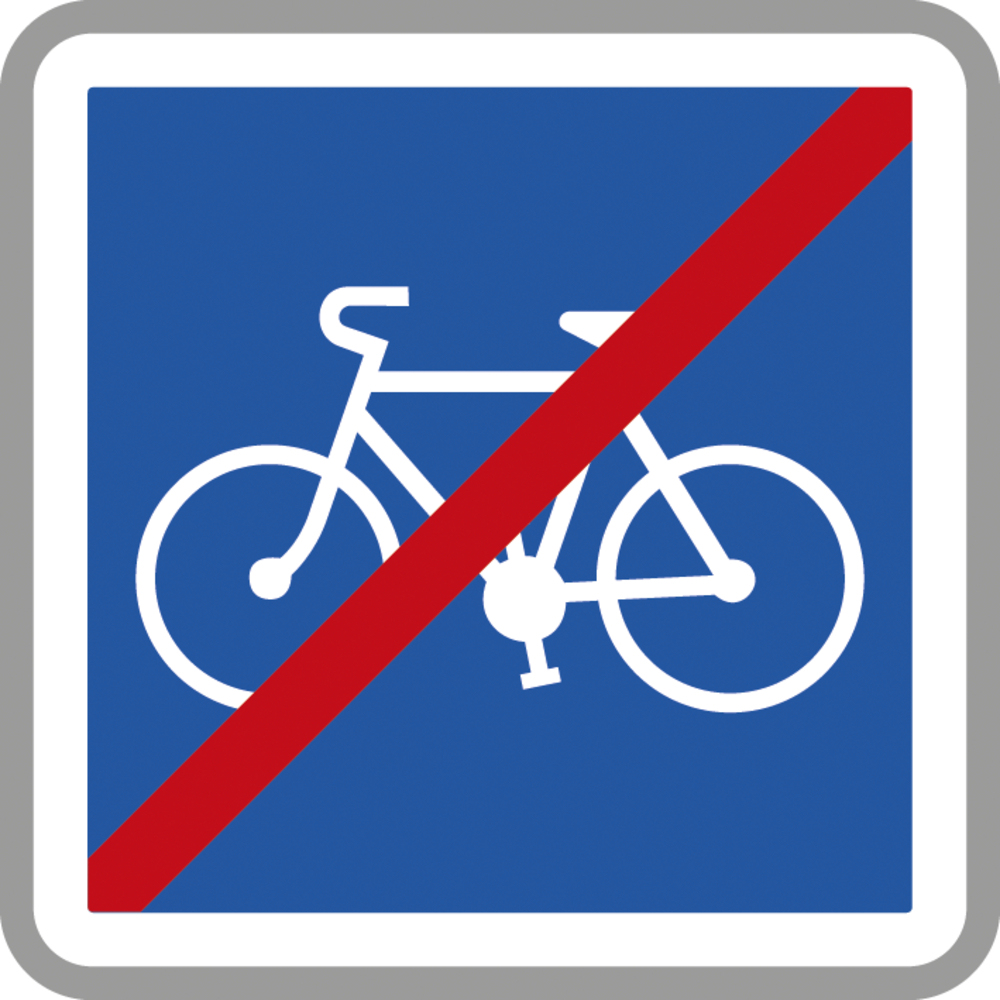 Panneau carré Fin de bande cyclable 700 Ecolign C114 cl1 - NADIA SIGNALISATION - CAR700E1C114