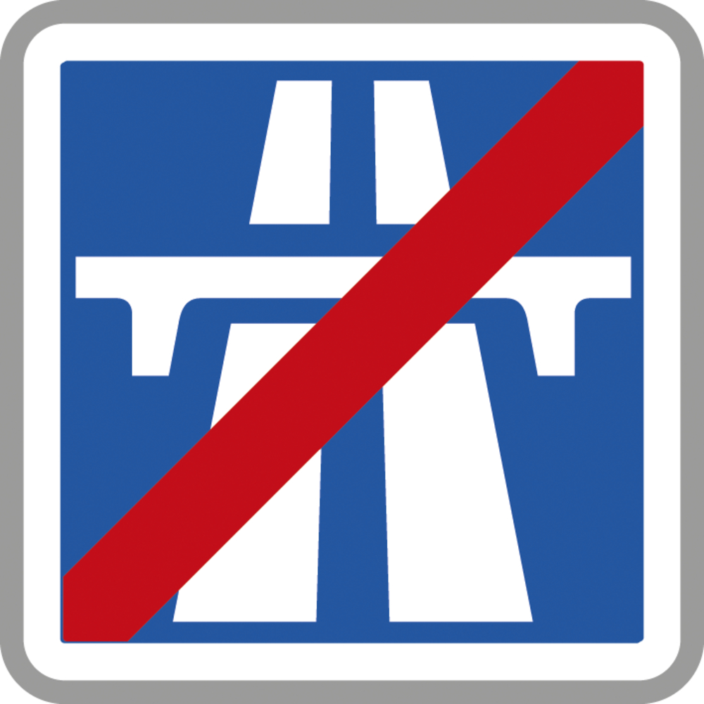 Panneau carré fin de section d'autoroute 700 Ecolign C208 cl1 - NADIA SIGNALISATION - CAR700E1C208