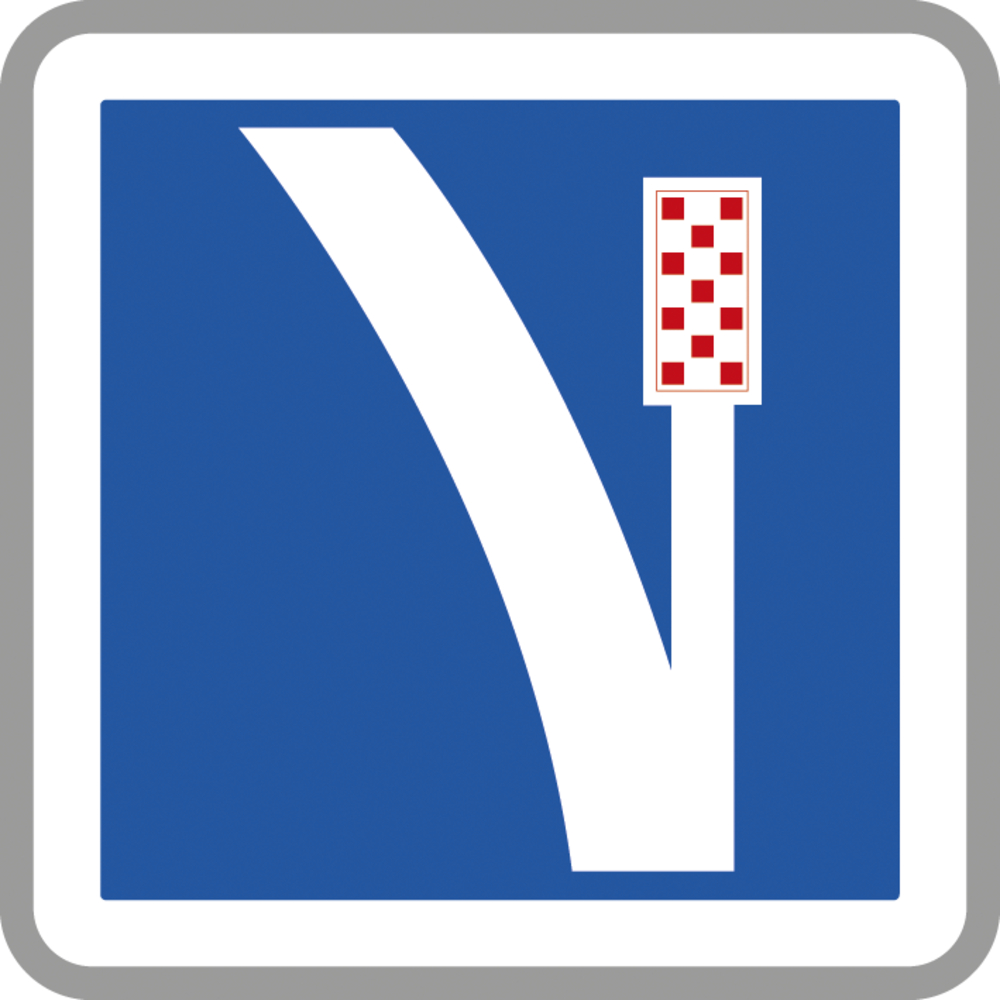 Panneau carré voie de détresse à droite 700 Ecolign C26a cl1 - NADIA SIGNALISATION - CAR700E1C26a