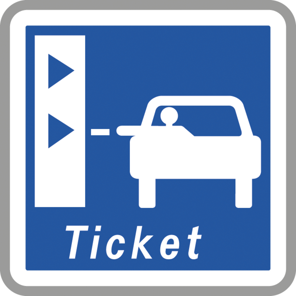 Panneau carré présignalisation retrait ticket péage 700 Ecolign C62 cl1 - NADIA SIGNALISATION - CAR700E1C62