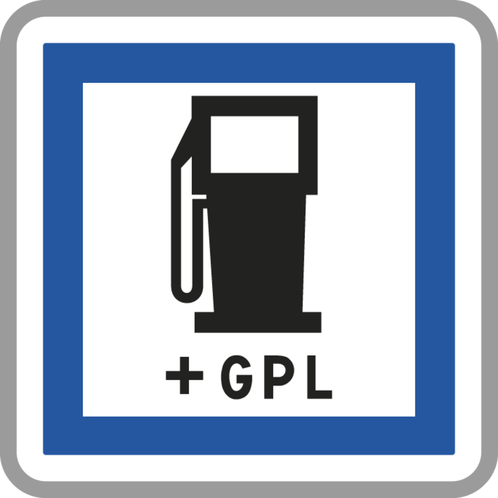 Panneau carré poste distribution carburant GPL 700 Ecolign CE15c cl1 - NADIA SIGNALISATION - CAR700E1CE15c