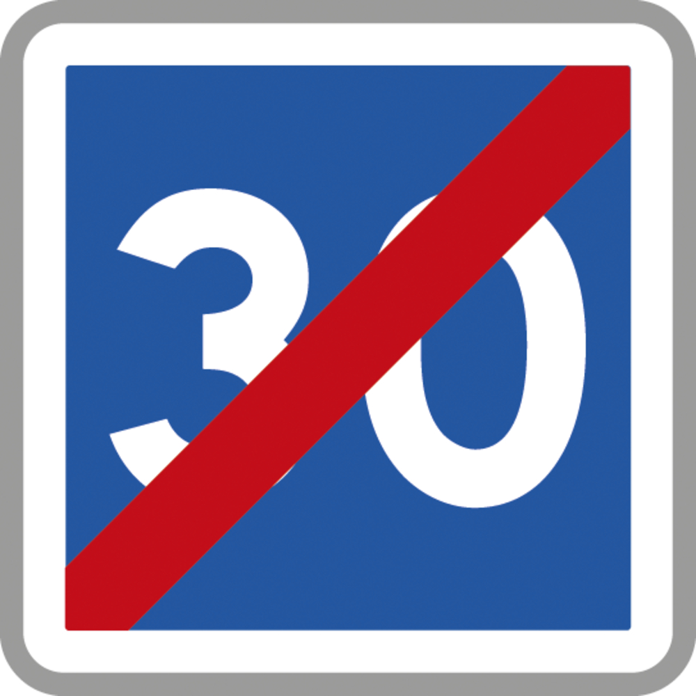 Panneau carré Fin de vitesse conseillée 700 Ecolign C4b cl2 - NADIA SIGNALISATION - CAR700E2C4b