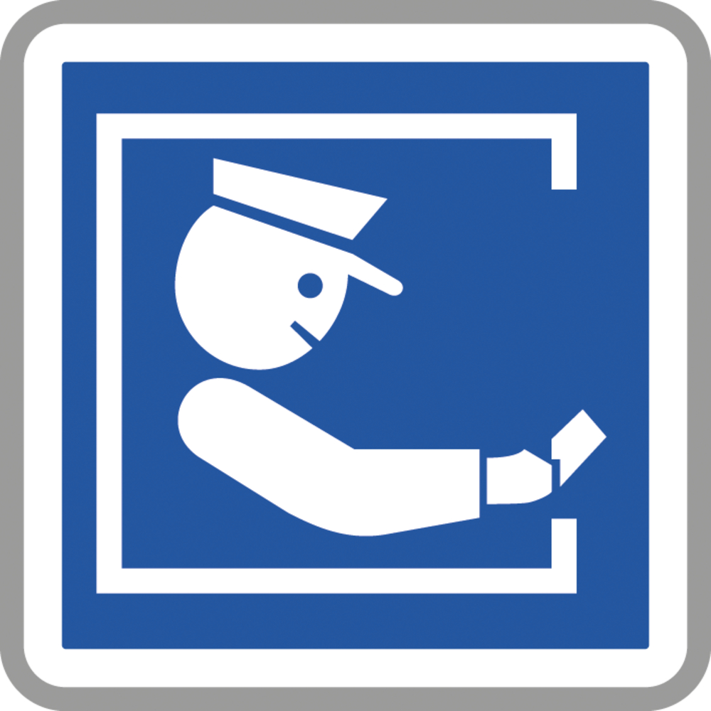 Panneau carré paiement auprès d'un péagiste 700 Ecolign C64a cl2 - NADIA SIGNALISATION - CAR700E2C64a