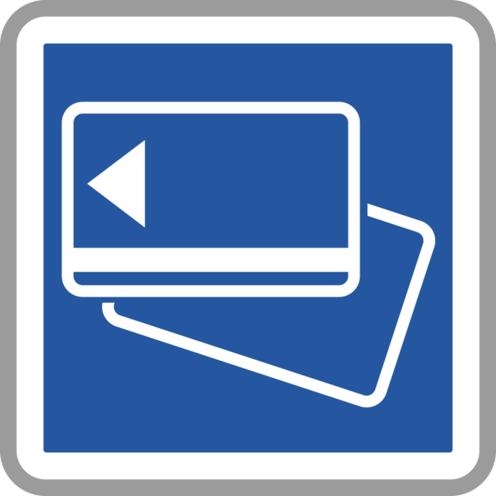 Panneau carré Paiement carte bancaire 700 Ecolign C64b cl2 - NADIA SIGNALISATION - CAR700E2C64b