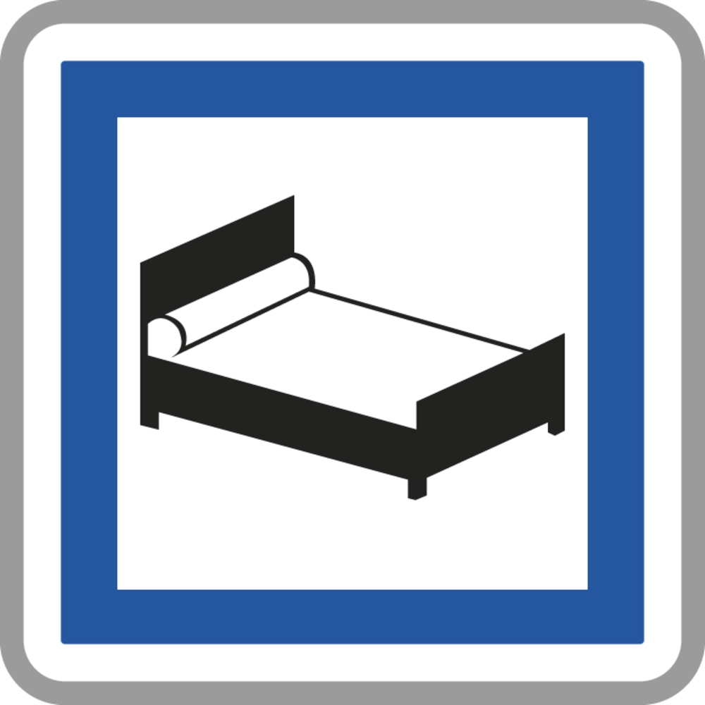 Panneau carré Hôtel ou motel ouvert 7j/7 700 Ecolign CE17 cl2 - NADIA SIGNALISATION - CAR700E2CE17