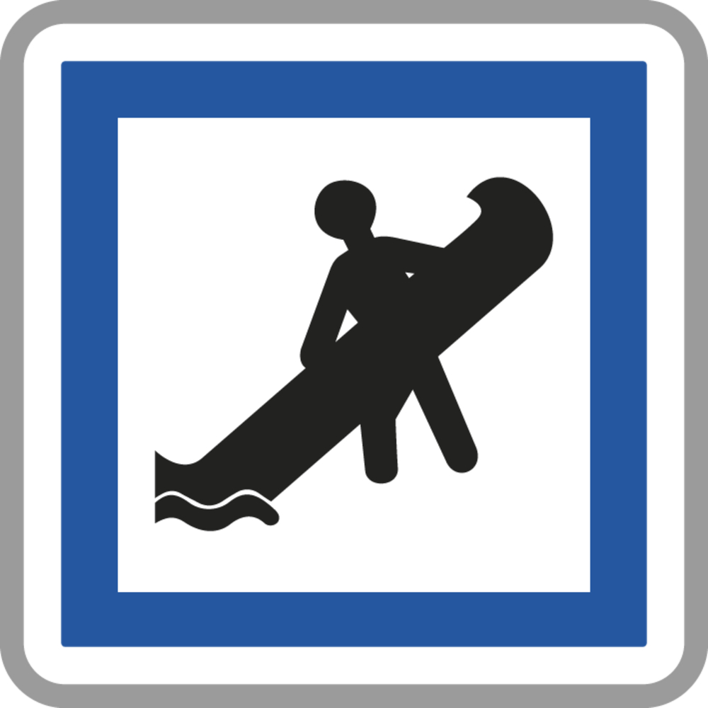 Panneau carré Emplacement mise à l'eau embarcations légères 700 Ecolign CE19 cl2 - NADIA SIGNALISATION - CAR700E2CE19
