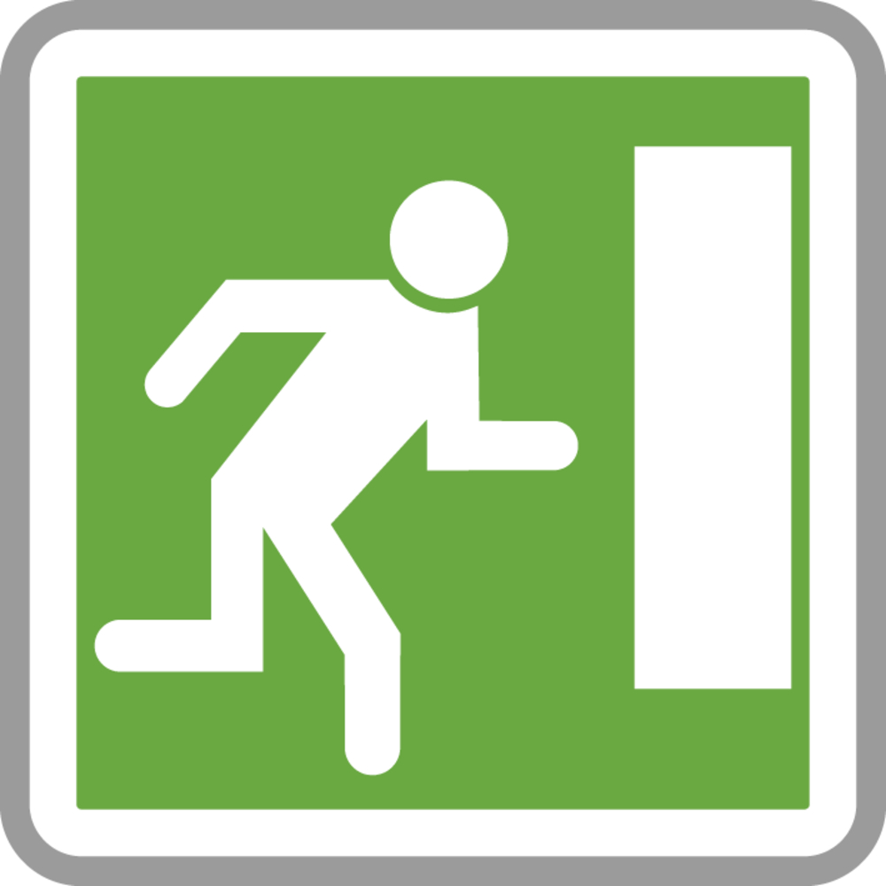 Panneau carré Issue de secours droite 700 Ecolign CE30a cl2 - NADIA SIGNALISATION - CAR700E2CE30a