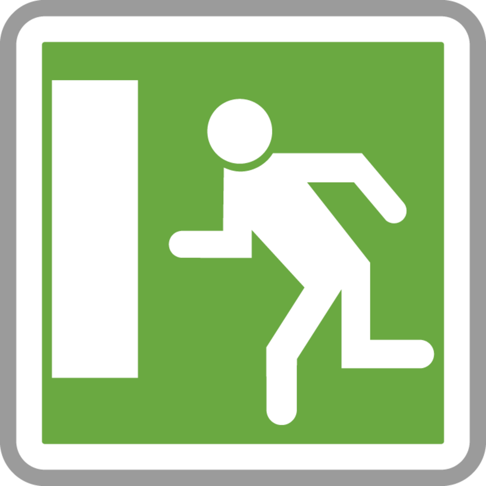 Panneau carré issue de secours vers la gauche 700 Ecolign CE30b cl2 - NADIA SIGNALISATION - CAR700E2CE30b