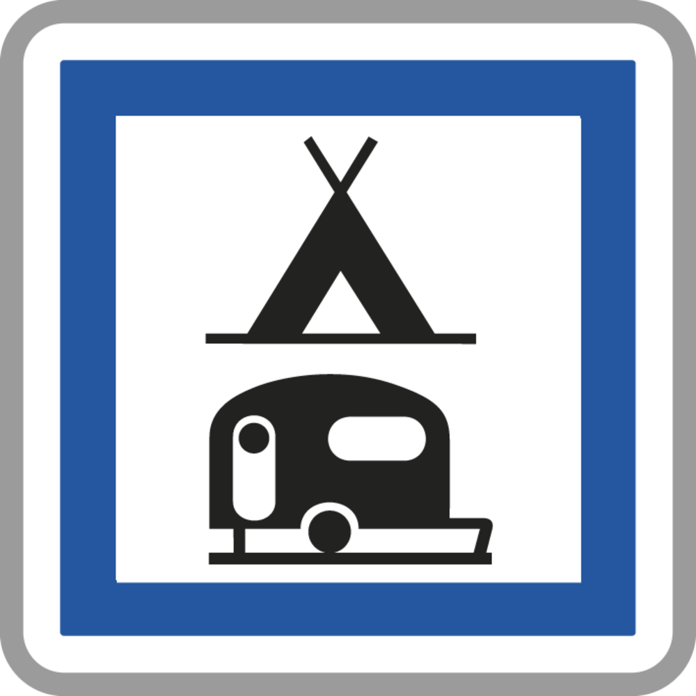 Panneau carré camping pour tentes caravanes autocaravanes 700 Ecolign CE4c cl2 - NADIA SIGNALISATION - CAR700E2CE4c
