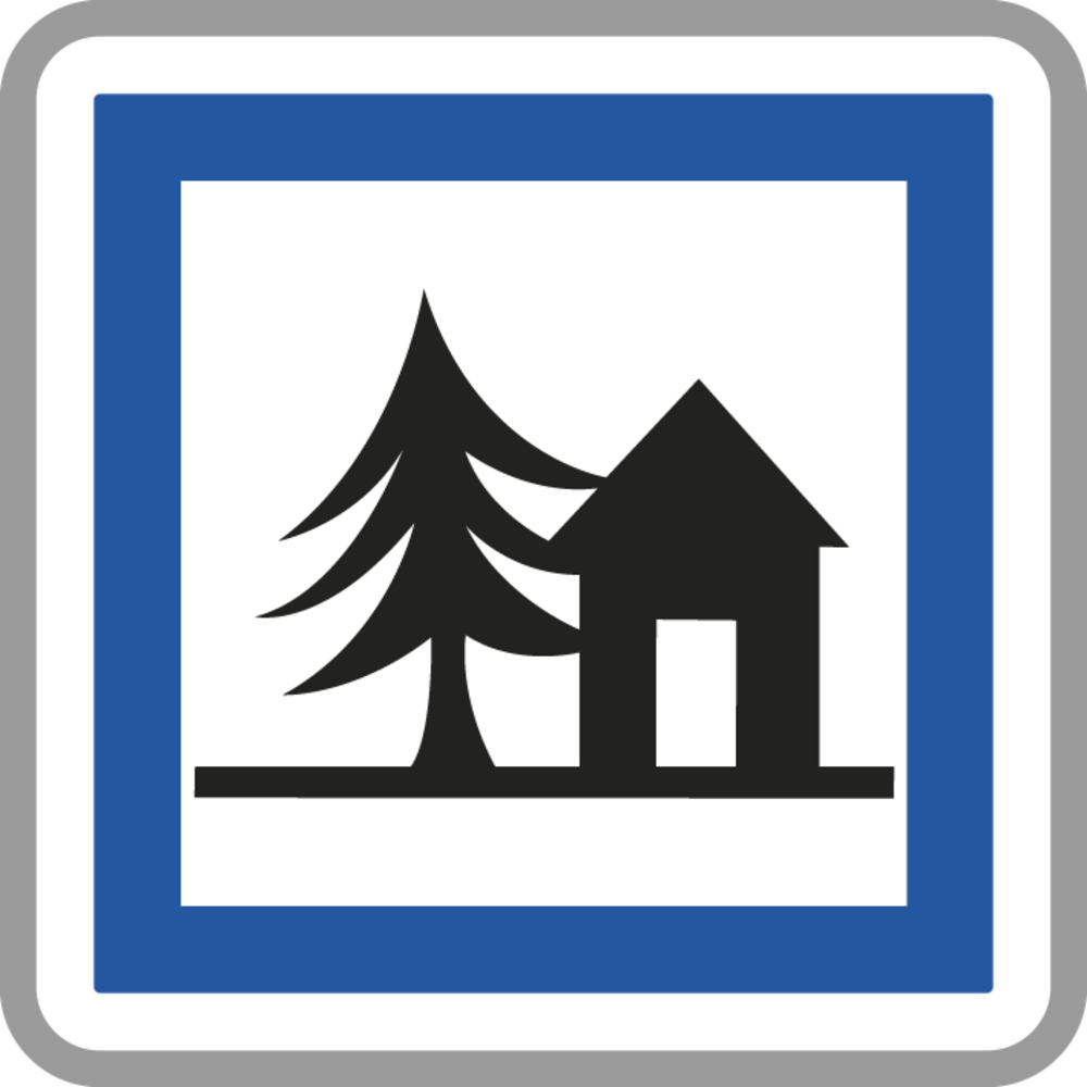 Panneau carré Indication Auberge de jeunesse 700 Ecolign CE5a cl2 - NADIA SIGNALISATION - CAR700E2CE5a