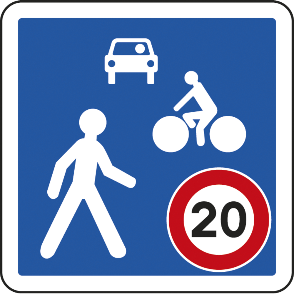 Panneau carré zone de rencontre entrée 900 Ecolign B52 cl1 - NADIA SIGNALISATION - CAR900E1B52