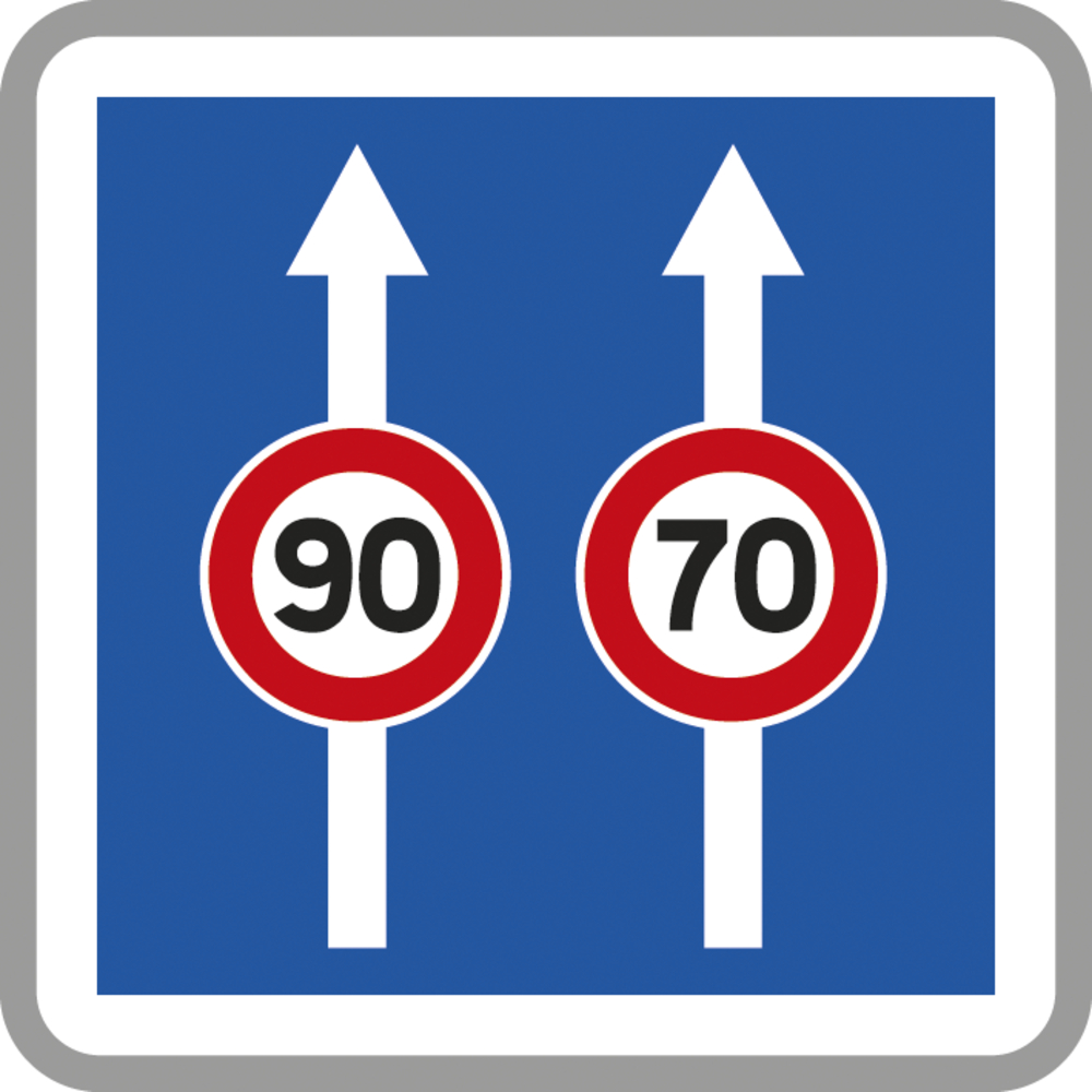 Panneau carré circulation particulière C24aex2 900 Ecolign cl1 - NADIA SIGNALISATION - CAR900E1C24aex2
