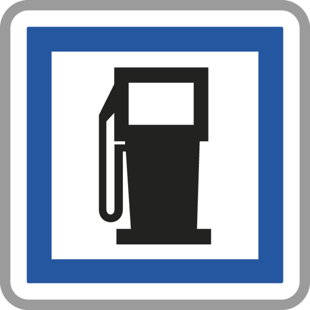 Panneau carré Poste de distribution carburant ouvert 24/7 900 Ecolign CE15a cl1 - NADIA SIGNALISATION - CAR900E1CE15a
