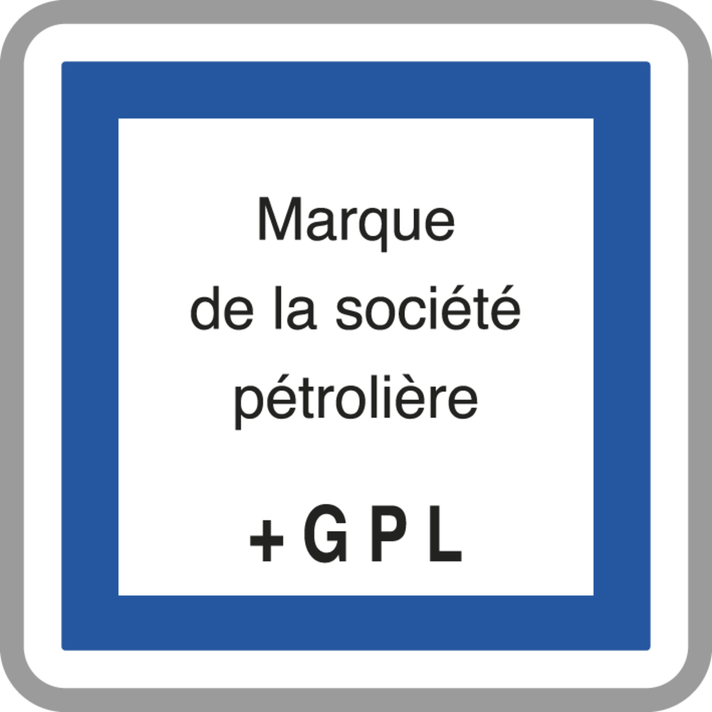 Panneau carré station carburant 24/7 G.P.L. 900 CE15f cl1 - NADIA SIGNALISATION - CAR900E1CE15f