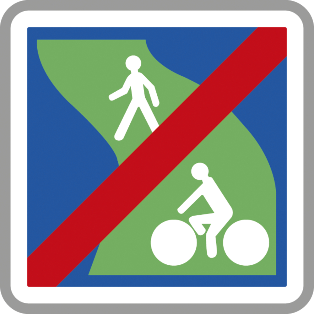 Panneau carré Fin de voie verte 900 Ecolign C116 cl2 - NADIA SIGNALISATION - CAR900E2C116