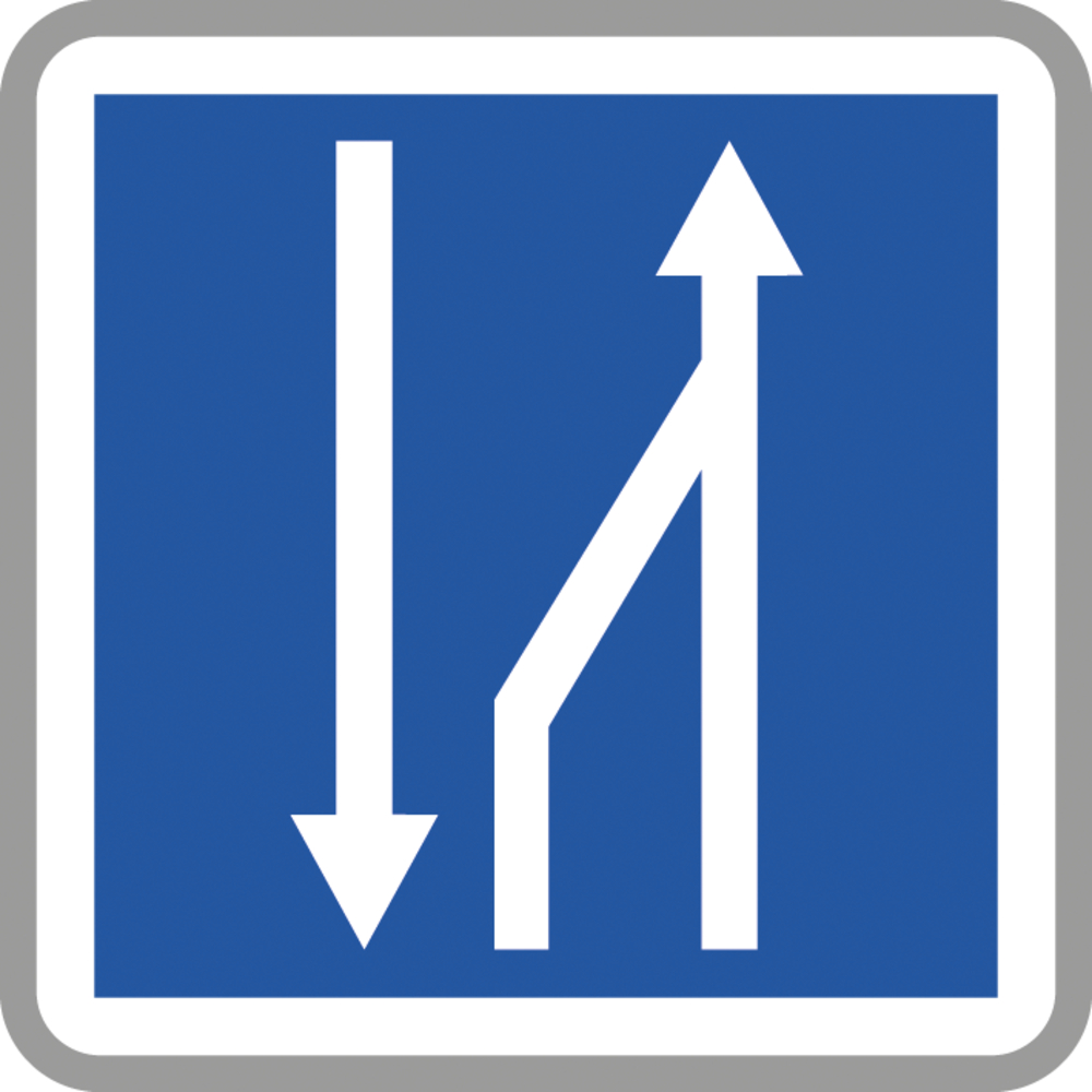 Panneau carré fin créneau dépassement trois voies 900 Ecolign C30 cl2 - NADIA SIGNALISATION - CAR900E2C30