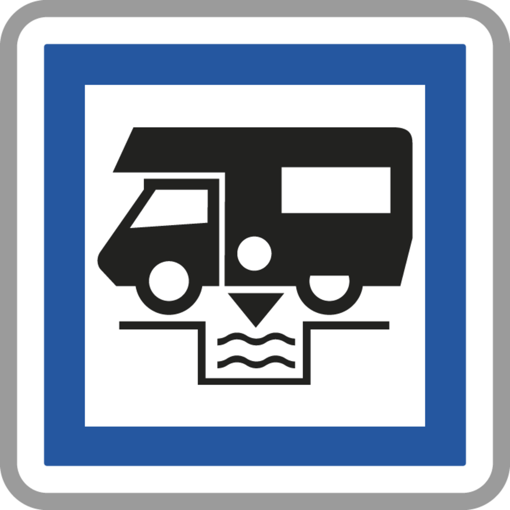 Panneau carré Station vidange caravanes 900 CE24 cl2 - NADIA SIGNALISATION - CAR900E2CE24