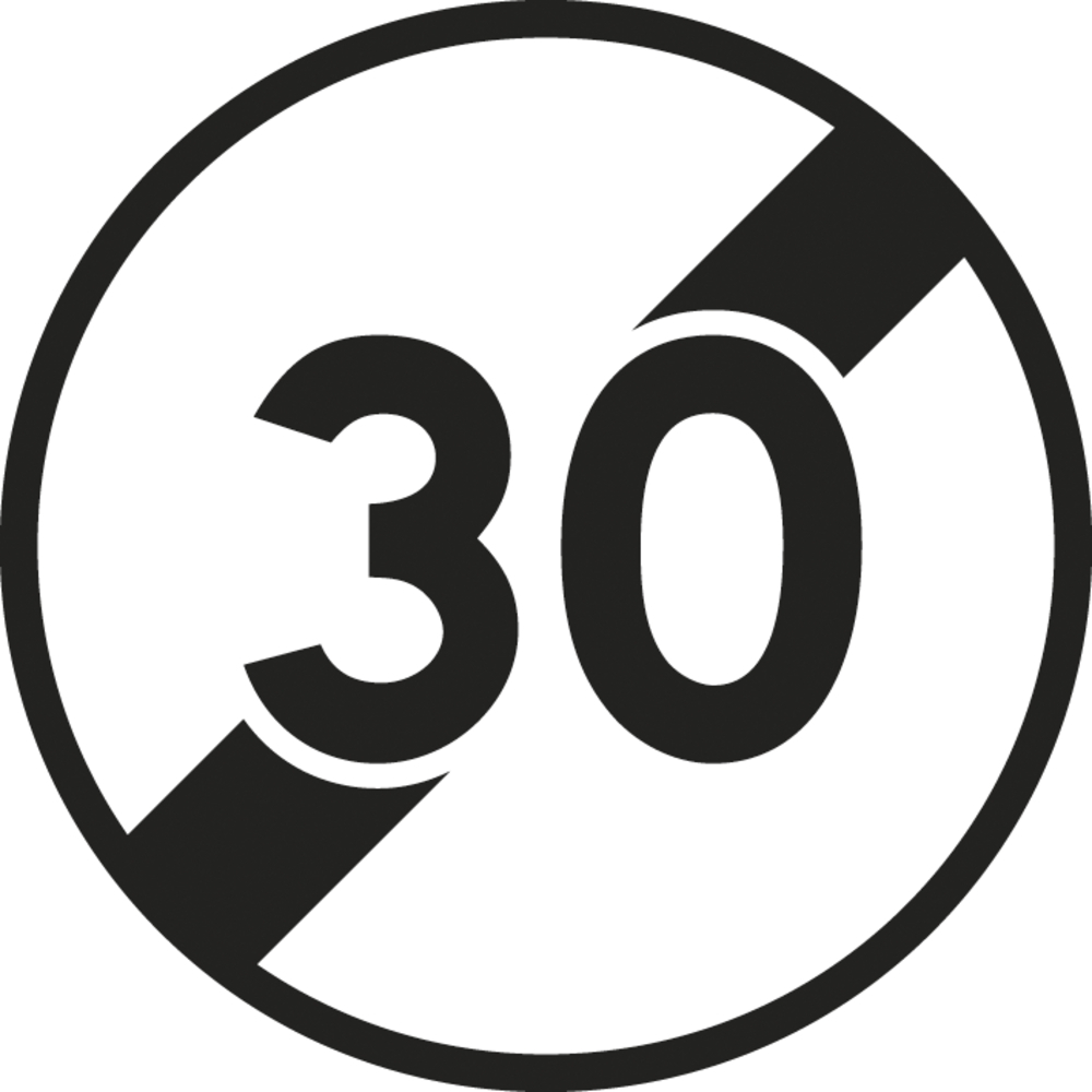 Disque Fin de limitation de vitesse 30kmh D450 Ecolign B33 30 cl1 NADIA SIGNALISATION - DIS450E1B33 30