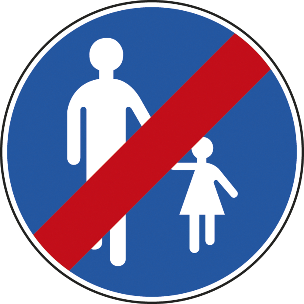 Panneau disque Fin de chemin obligatoire pour piétons 450 Ecolign B41 cl1 - NADIA SIGNALISATION - DIS450E1B41