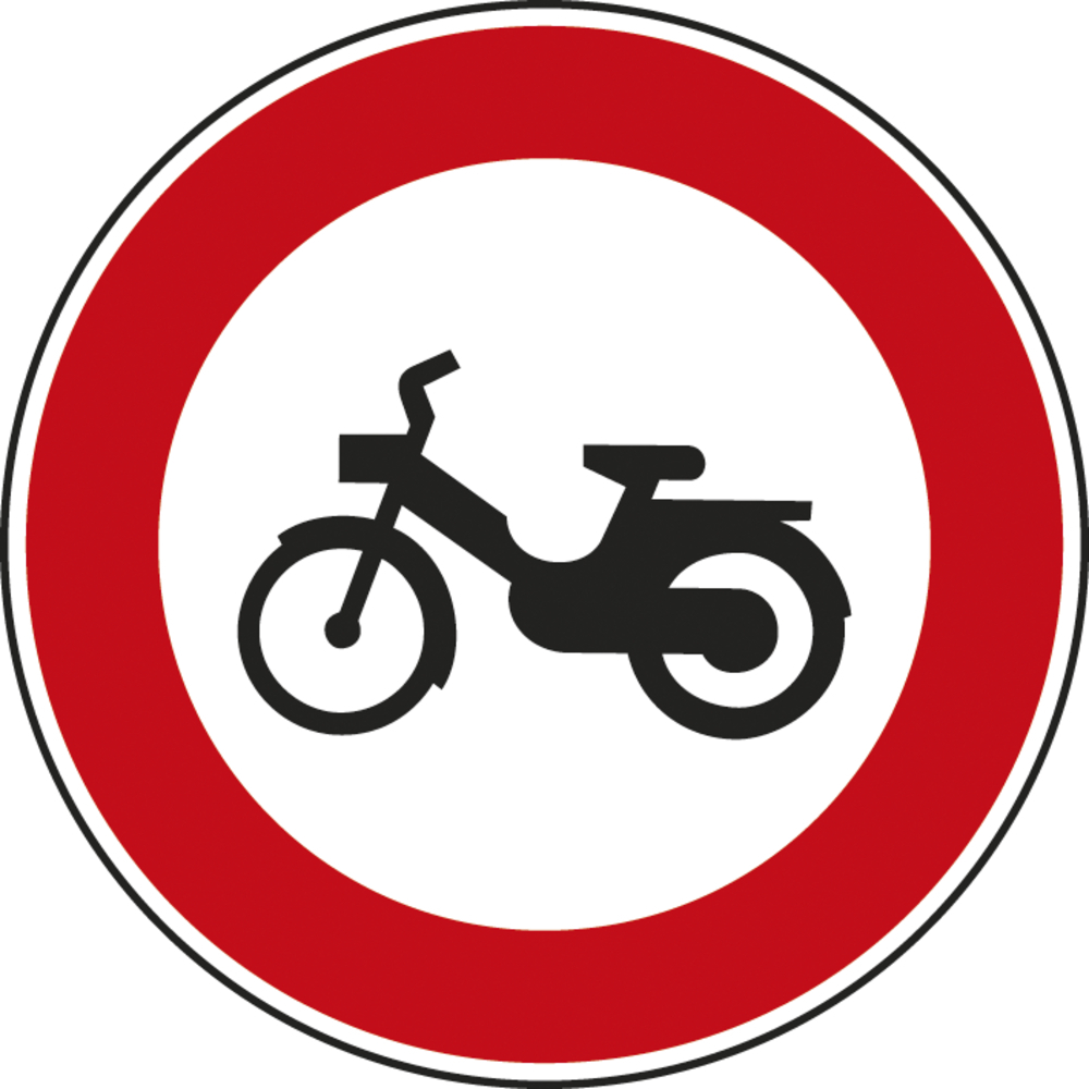 Panneau disque accès interdit aux cyclomoteurs 450 Ecolign B9g cl1 - NADIA SIGNALISATION - DIS450E1B9g