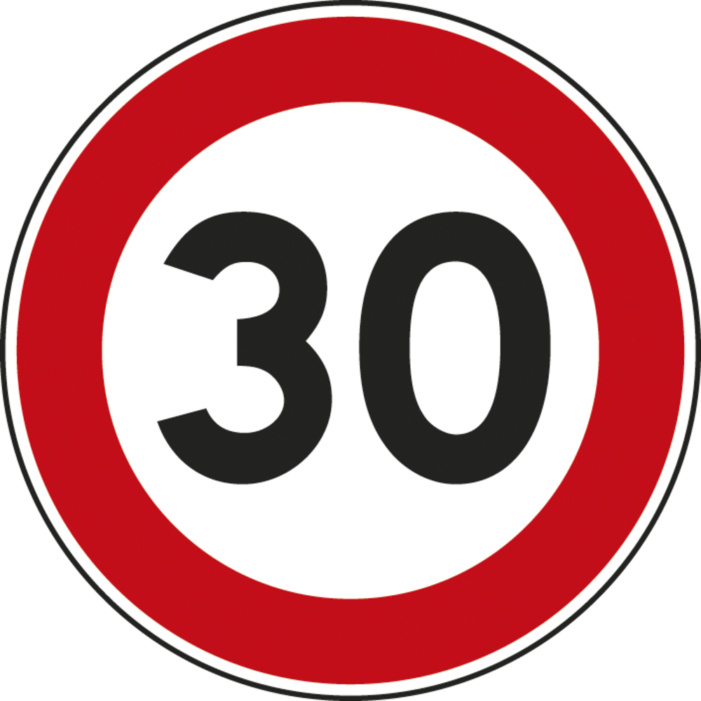 Panneau disque interdiction vitesse 450 Ecolign B14 30 cl2 - NADIA SIGNALISATION - DIS450E2B14 30