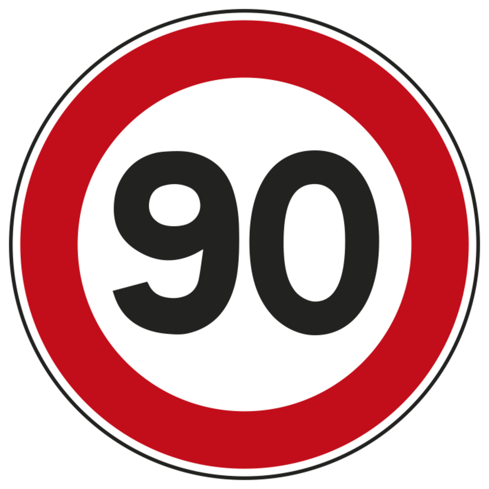 Panneau disque Limitation de vitesse interdiction 450 Ecolign B14 90 cl2 - NADIA SIGNALISATION - DIS450E2B14 90