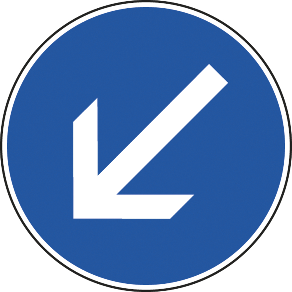 Panneau disque Contournement obligatoire par la gauche 450 Ecolign B21a2 cl2 - NADIA SIGNALISATION - DIS450E2B21a2