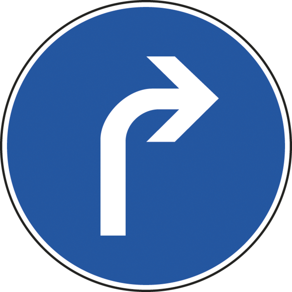Panneau disque direction obligatoire à droite 450 Ecolign B21c1 cl2 - NADIA SIGNALISATION - DIS450E2B21c1