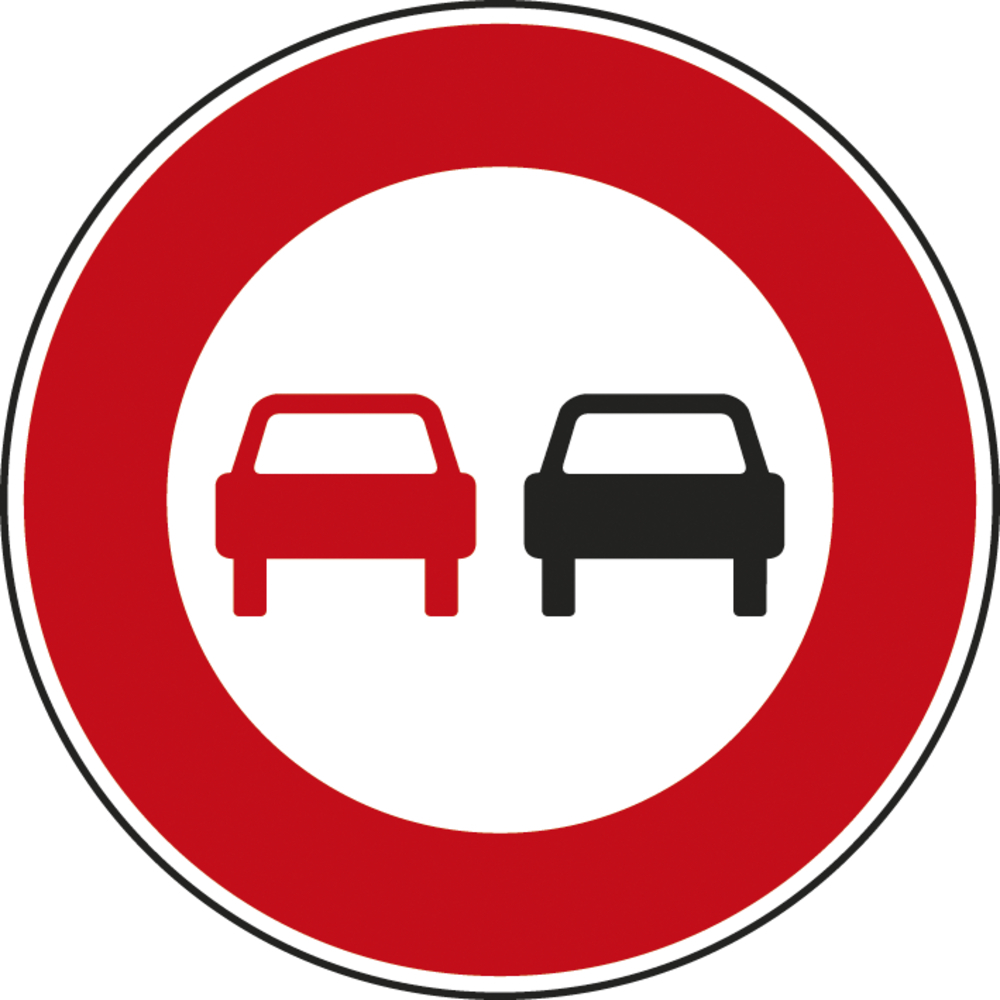 Panneau disque interdiction de dépasser moteurs sauf deux roues 450 Ecolign B3 cl2 - NADIA SIGNALISATION - DIS450E2B3