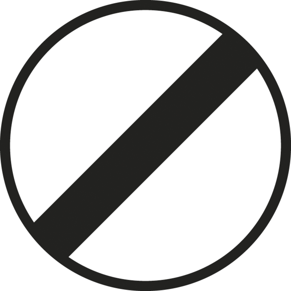 Panneau disque fin interdictions véhicules en mouvement 450 Ecolign B31 cl2 - NADIA SIGNALISATION - DIS450E2B31