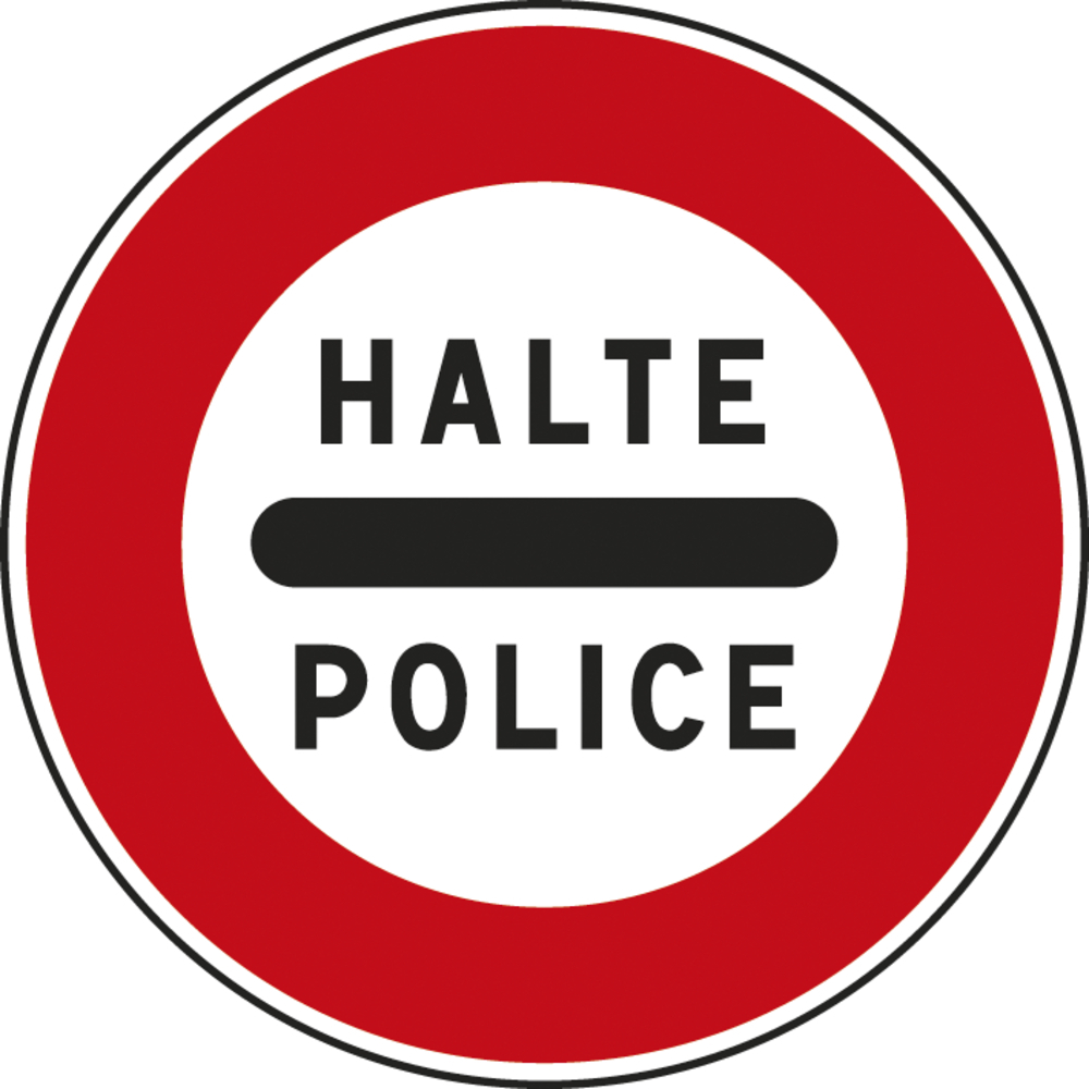 Panneau disque Arrêt au poste de police 450 Ecolign B5b cl2 - NADIA SIGNALISATION - DIS450E2B5b