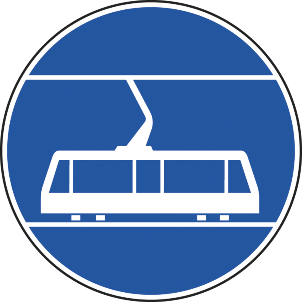 Panneau disque voie réservée aux tramways 650 Ecolign B27b cl1 - NADIA SIGNALISATION - DIS650E1B27b