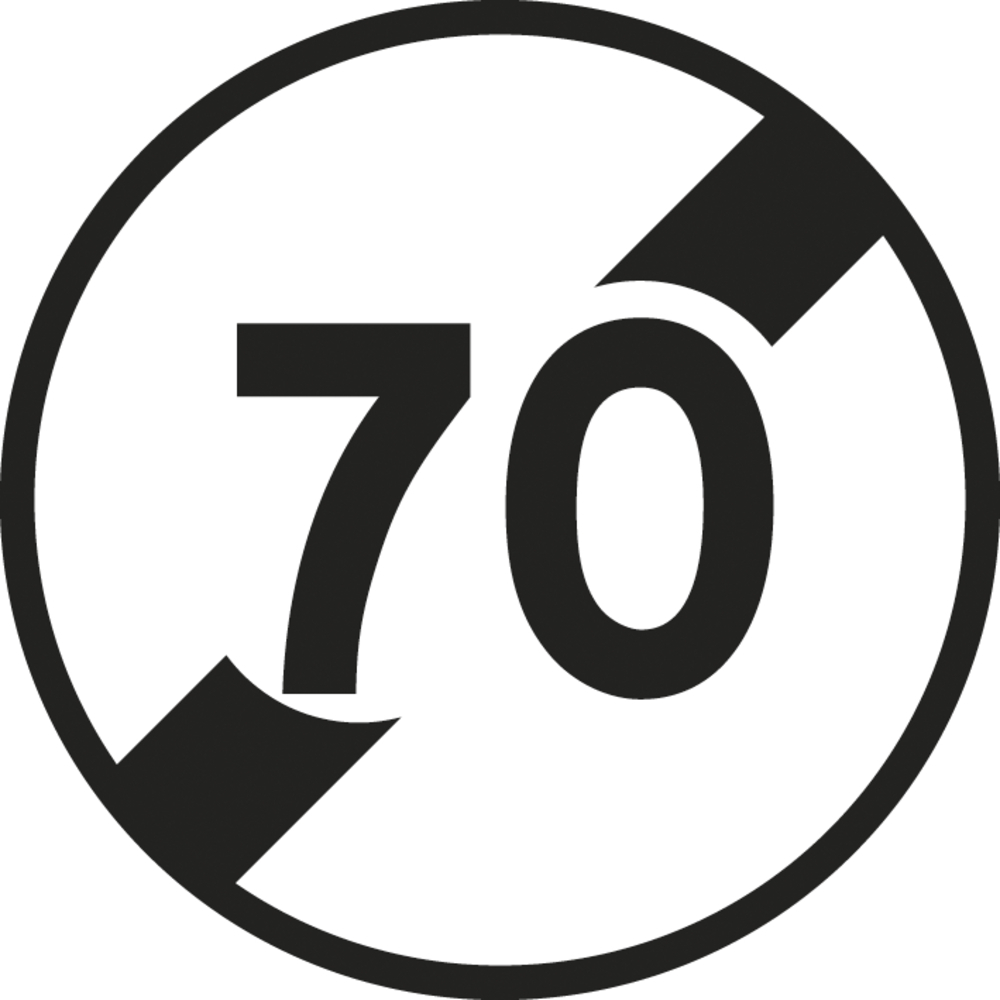 Panneau disque Fin de limitation de vitesse 650 Ecolign B33 70 cl1 - NADIA SIGNALISATION - DIS650E1B33 70