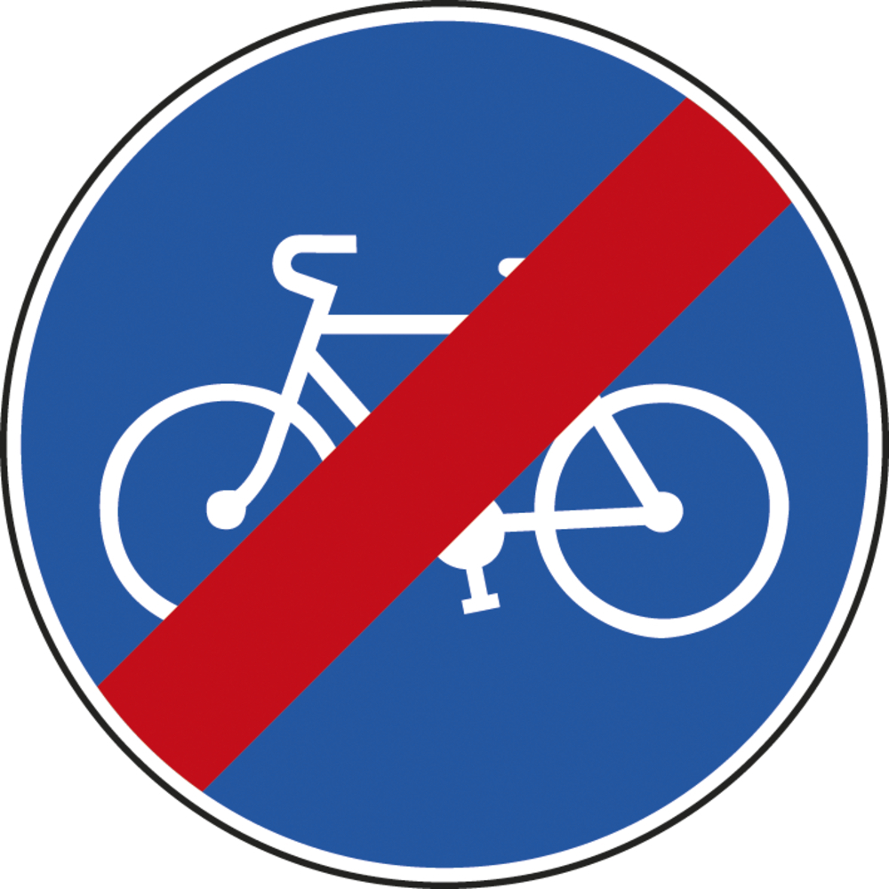 Panneau disque Fin de piste obligatoire pour cycles 650 Ecolign B40 cl1 - NADIA SIGNALISATION - DIS650E1B40