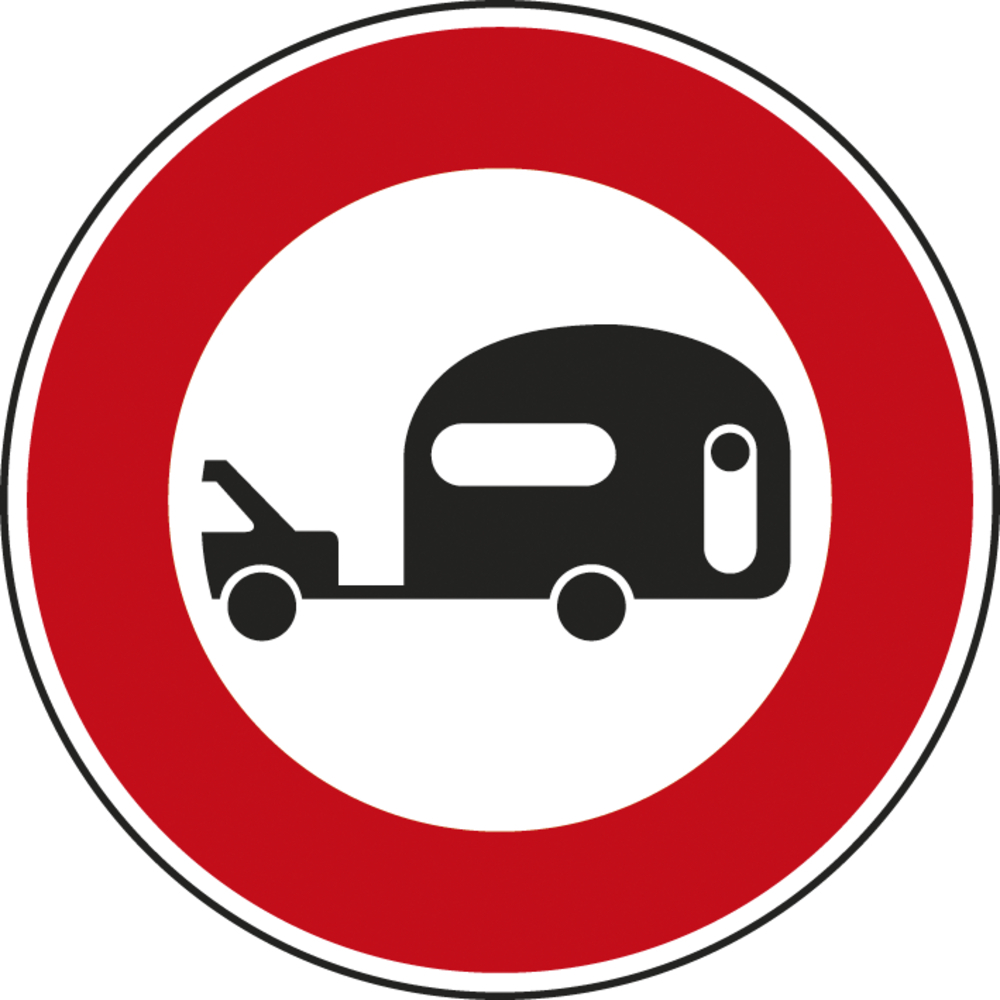 Panneau disque Accès interdit véhicules tractant caravane/remorque 650 Ecolign B9i cl1 - NADIA SIGNALISATION - DIS650E1B9i