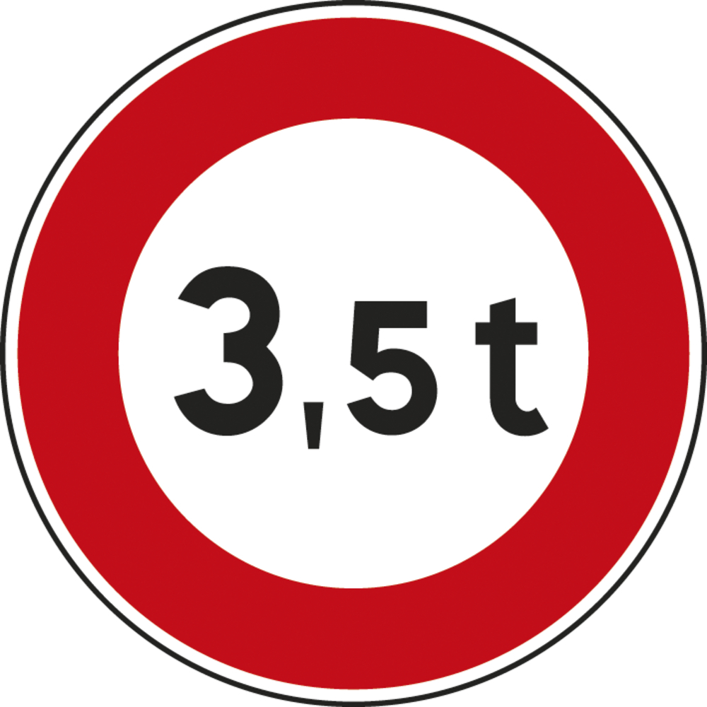Panneau disque accès interdit véhicules poids excédent 650 B13 3T5 cl2 - NADIA SIGNALISATION - DIS650E2B13 3T5