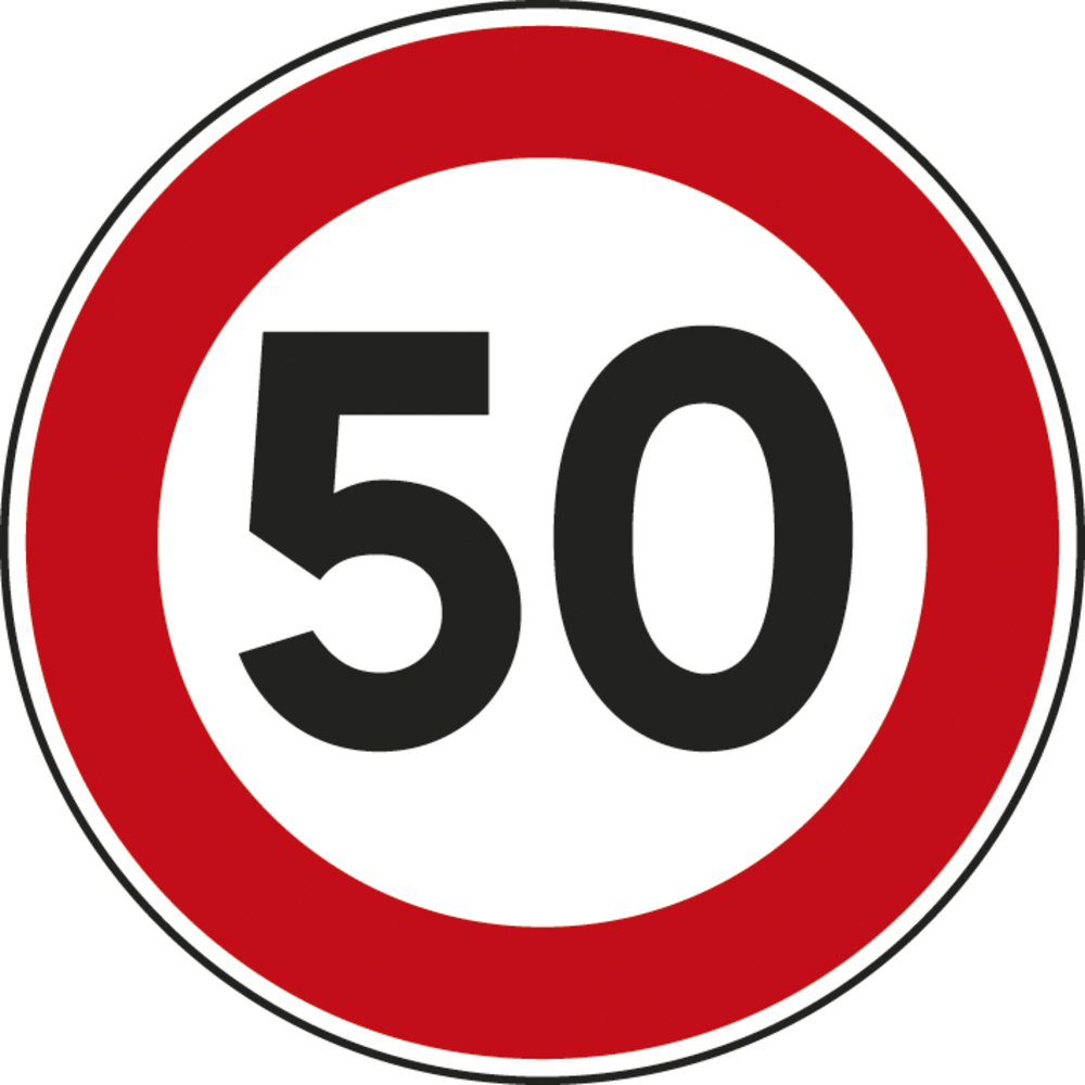 Panneau disque limitation de vitesse interdiction 650 Ecolign B14 50 cl2 - NADIA SIGNALISATION - DIS650E2B14 50