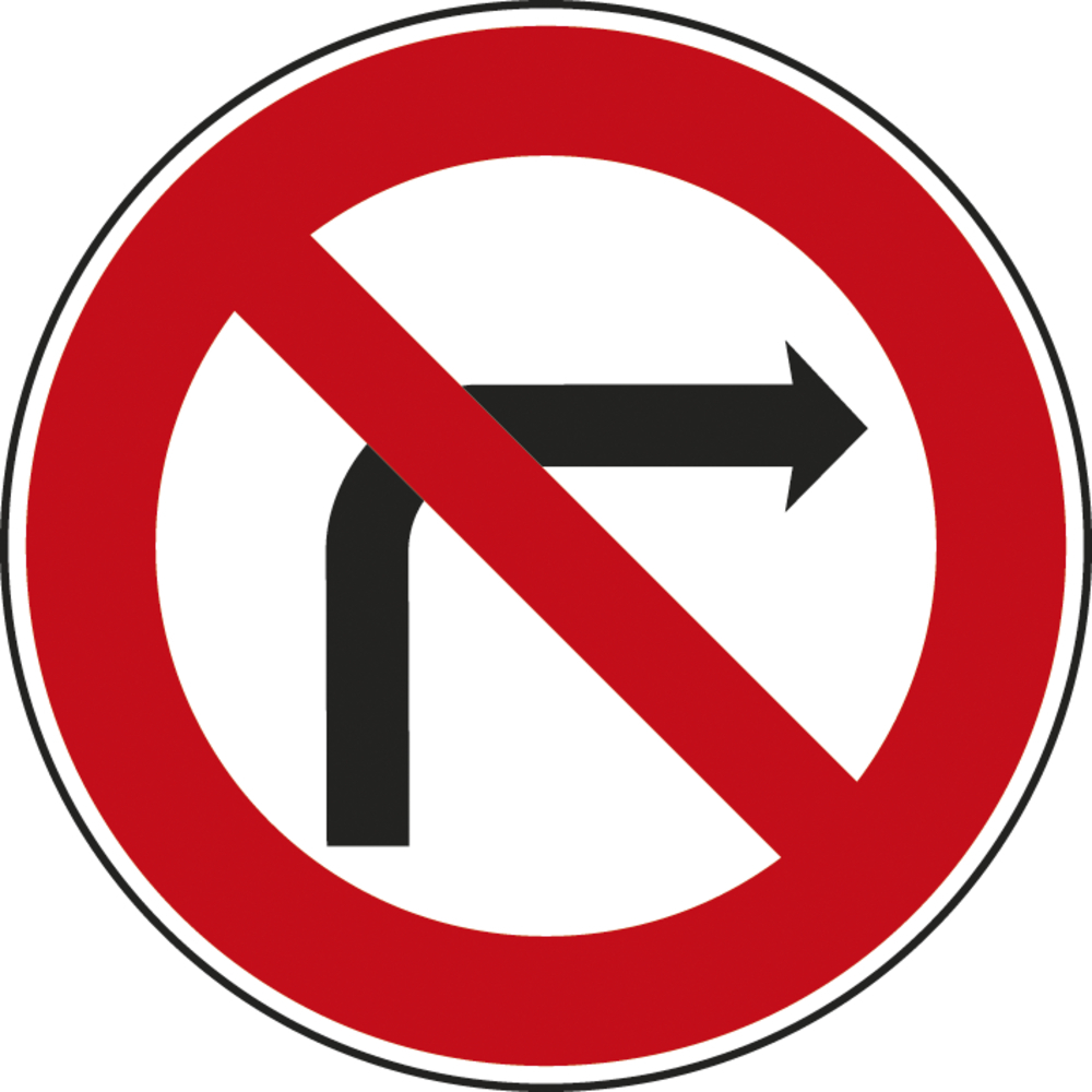 Panneau disque interdiction tourner à droite intersection 650 B2b cl2 - NADIA SIGNALISATION - DIS650E2B2b