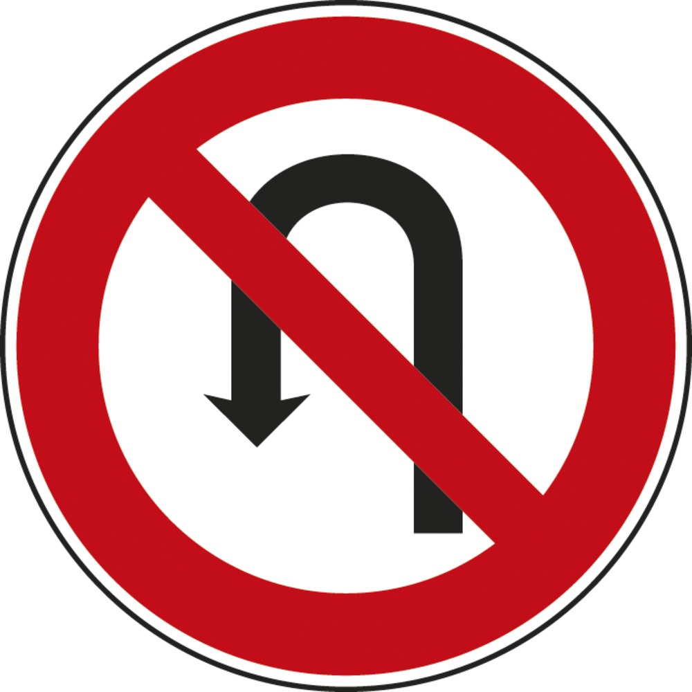 Panneau disque interdiction demi-tour prochaine intersection 650 Ecolign B2c cl2 - NADIA SIGNALISATION - DIS650E2B2c