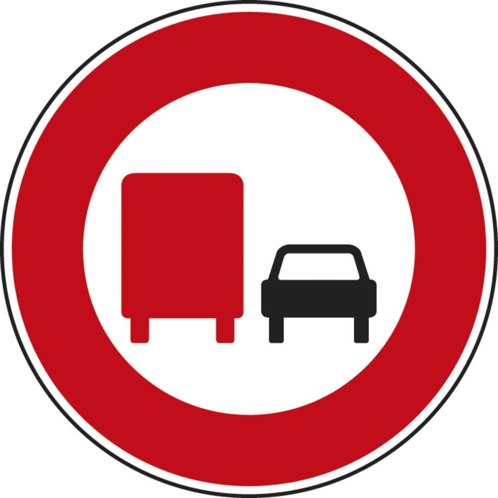 Panneau disque interdiction dépassement véhicules >3.5T 650 Ecolign B3a cl2 - NADIA SIGNALISATION - DIS650E2B3a