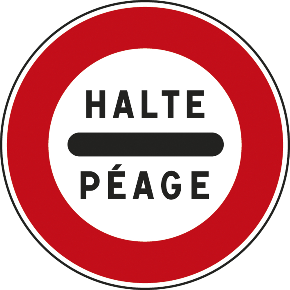 Panneau disque Arrêt au poste de péage 650 Ecolign B5c cl2 - NADIA SIGNALISATION - DIS650E2B5c