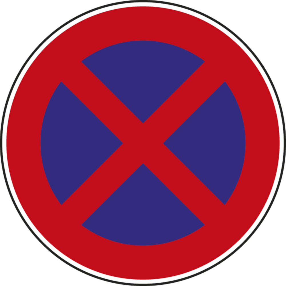 Panneau disque Interdiction arrêt stationnement 650 Ecolign B6d cl2 - NADIA SIGNALISATION - DIS650E2B6d