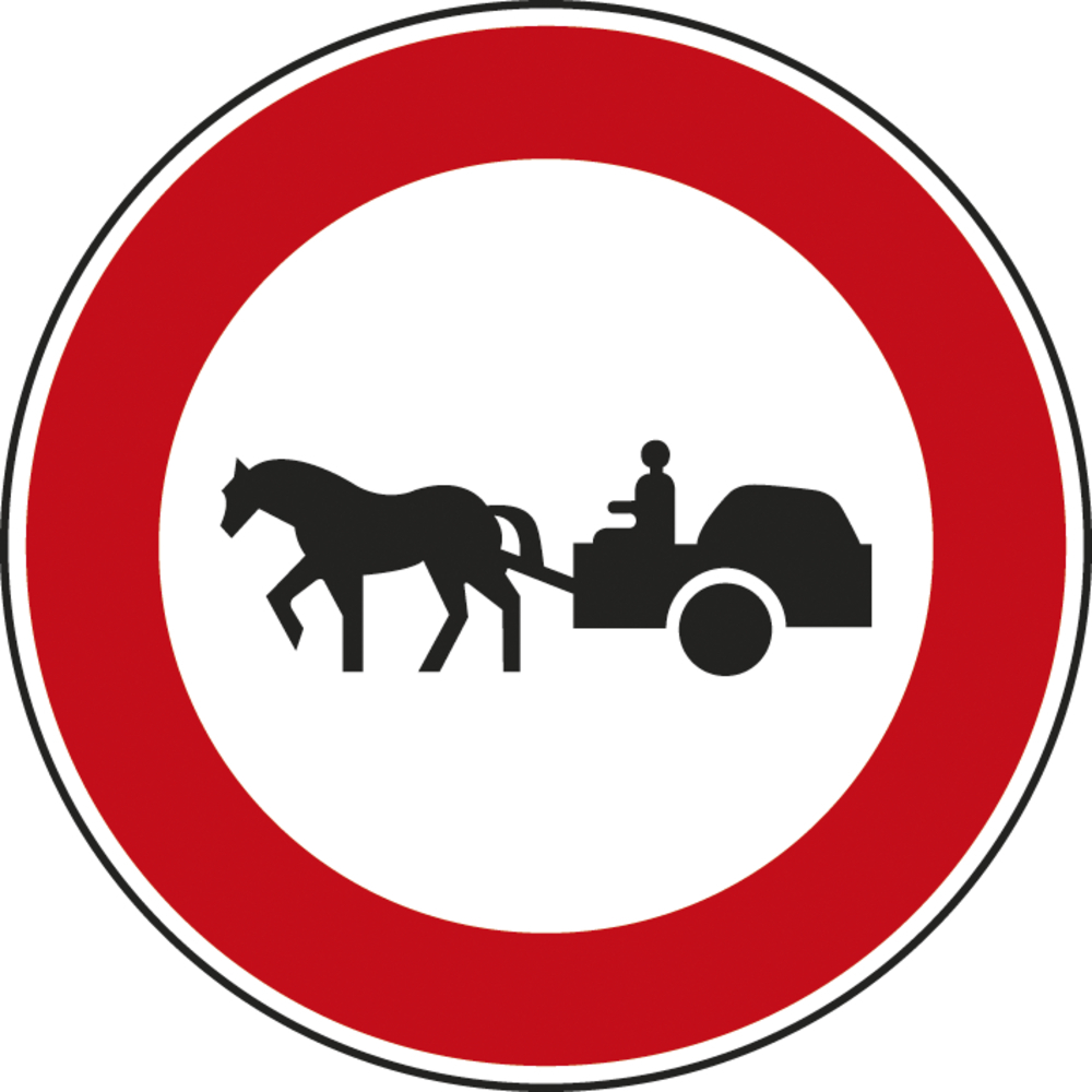 Panneau disque Accès interdit véhicules traction animale 650 Ecolign B9c cl2 - NADIA SIGNALISATION - DIS650E2B9c