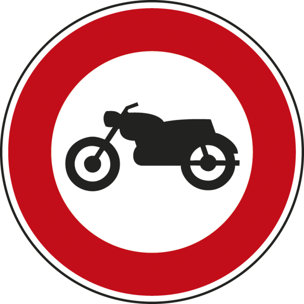 Panneau disque accès interdit motocyclettes 650 Ecolign B9h cl2 - NADIA SIGNALISATION - DIS650E2B9h
