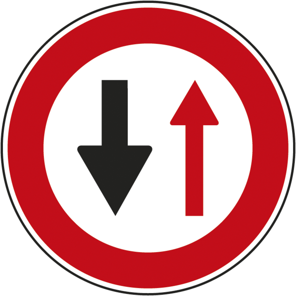 Panneau disque CÉDEZ LE PASSAGE CIRCULATION SENS INVERSE 850 B15 cl1 - NADIA SIGNALISATION - DIS850E1B15