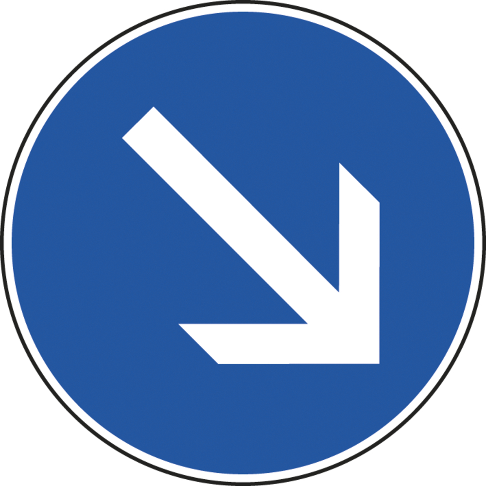 Panneau disque Contournement obligatoire par la droite 850 Ecolign B21a1 cl1 - NADIA SIGNALISATION - DIS850E1B21a1